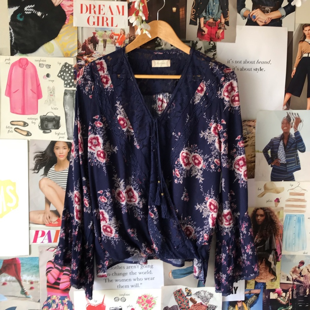 Altar’d State Floral Wrap Top